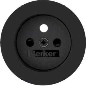 BERKER R.classic Płytka czołowa do gniazda z uziemieniem czarny połysk 3965792045 HAGER (3965792045)