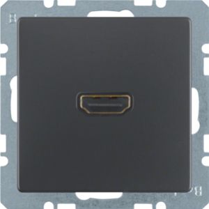 BERKER Q.x Gniazdo HDMI z przyłączem 90st antracyt aksamit lakierowana 3315436086 HAGER (3315436086)