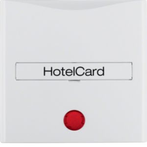 BERKER B.X/S.1 Nasadka z nadrukiem i czerwoną soczewką do łącznika na kartę hotelową, biały 16408989 (16408989)