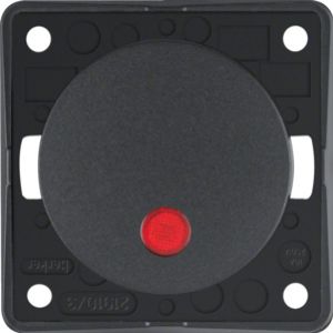 Łącznik klawiszowy przyciskowy podświetlany z czerwoną soczewką; antracyt, mat; Integro Flow/Pure (937722505)