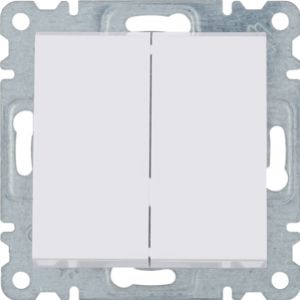 lumina Łącznik przyciskowy zwierny 2-klawiszowy biały HAGER (WL0140)