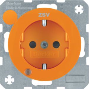 BERKER R.1/R.3 Gniazdo SCHUKO z diodą kontrolną LED pomarańczowy 41102007 HAGER (41102007)