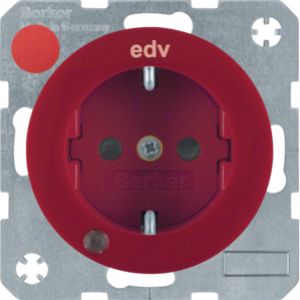 BERKER R.1/R.3 Gniazdo SCHUKO z diodą kontrolną LED czerwony 41102022 HAGER (41102022)
