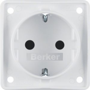 BERKER Integro Flow Gniazdo SCHUKO z podwyższoną ochroną styków biały 947792502 (947792502)