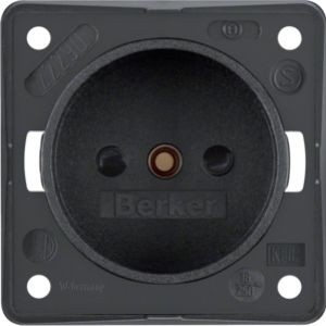 BERKER Integro Flow Gniazdo bez uziemienia z podwyższoną ochroną styków, antracyt 961942505 (961942505)
