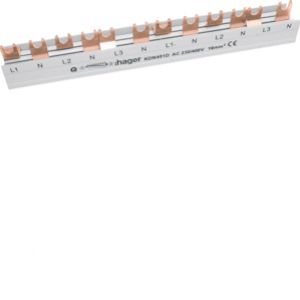 HAGER Szyna grzebieniowa widełkowa pozioma 2P 16mm2 do RCCB 2P 12M KDN451D (KDN451D)