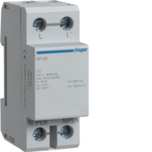 HAGER  SPD Ogranicznik przepięć T1 1P sieć TN/TT Iimp=50kA Up≤ 4kV SP120 (SP120)