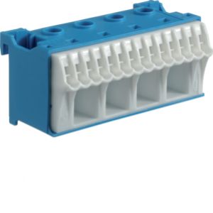 HAGER QuickConnect Blok samozacisków neutralny, niebieski, 4x16+14x4mm2, szer. 75mm KN18N (KN18N)