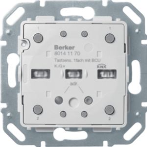 BERKER KNX e/s Q.x/K.x Moduł przycisku pojedyncza z portem magistralnym z diodami LED RGB i czuj. temperatury 80141170 HAGER (80141170)