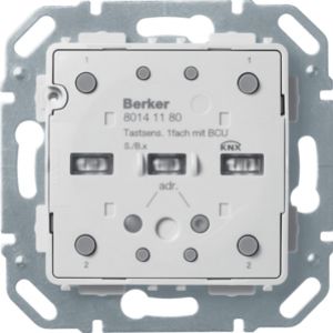 BERKER KNX e/s B.x Moduł przycisku pojedyncza z portem magistralnym diodami LED RGB i czuj. temperatury 80141180 HAGER (80141180)
