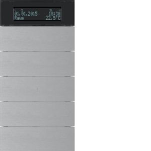 BERKER B.IQ Przycisk pięciokrotna z regulatorem temperatury i wyświetlaczem aluminium 75665594 75665594 HAGER (75665594)