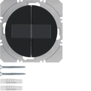 BERKER R.1/R.3 KNX RF przycisk radiowy podwójny płaski z baterią słoneczną czarny 85656131 HAGER (85656131)