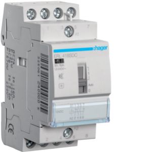 Przekaźnik instalacyjny cichy z możliwością sterowania ręcz. 12V DC 2Z+2R 16A ERL418SDC HAGER (ERL418SDC)