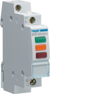 HAGER Lampka sygnalizacyjna LED czerwona+zielona+pomarańczowa 230VAC SVN129 (SVN129)