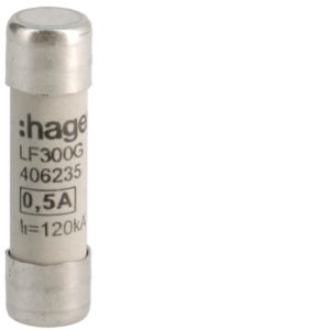 Wkładka bezpiecznikowa cylindryczna CH-10 10x38mm gG 0,5A 500VAC LF300G HAGER (LF300G)