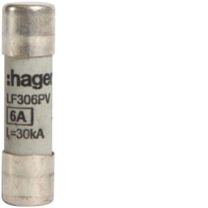 HAGER Wkładka bezpiecznikowa cylindryczna CH-10 10x38mm gPV 6A 1000VDC LF306PV (LF306PV)