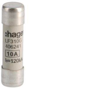 HAGER Wkładka bezpiecznikowa cylindryczna CH-10 10x38mm gG 10A 500VAC LF310G (LF310G)