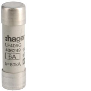 HAGER Wkładka bezpiecznikowa cylindryczna CH-14 14x51mm gG 6A 500VAC LF406G (LF406G)