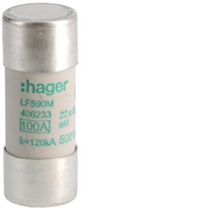 HAGER Wkładka bezpiecznikowa cylindryczna CH-22 22x58mm aM 100A 500VAC LF590M (LF590M)
