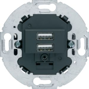BERKER Mechanizm gniazda USB ładowania do serii obrotowych 3.0A 230V antracyt mat 260215 HAGER (260215)