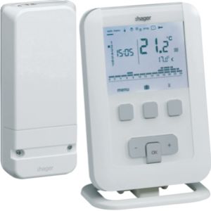 Radiowy termostat zegarowy z odbiornikiem, 8A, 230 V EK560 HAGER (EK560)