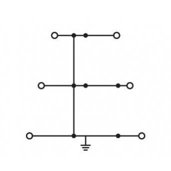 Złączka trzypiętrowa PE 2,5mm2 żółto-zielona / żółto-zielona / żółto-zielona 280-597 /40szt./ WAGO (280-597)