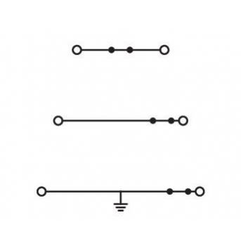 Złączka trzypiętrowa ekranowana / N / L 2,5mm2 szara 870-558 /50szt./ WAGO (870-558)