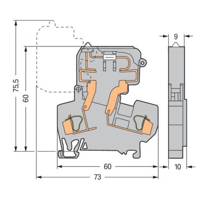 Złączka bezpiecznikowa 10mm szara 281-613/281-418 /50szt./ WAGO (281-613/281-418)