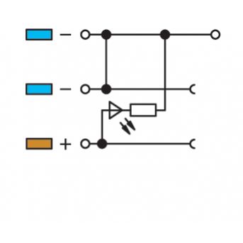 Złączka 3-przewodowa do czujników zasilająca z LED pomarańczowa 270-564/281-483 /10szt./ WAGO (270-564/281-483)