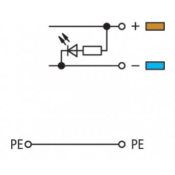 Złączka do czujników zasilająca z PE 2,5mm2 280-574/281-483 /10szt./ WAGO (280-574/281-483)