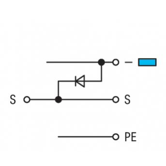 Złączka do elementów wykonawczych z PE 2,5mm2 280-572/281-411 /50szt./ WAGO (280-572/281-411)