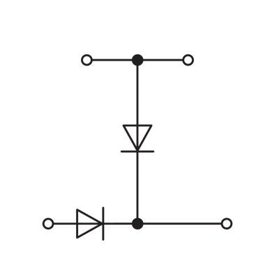 Dwupiętrowa złączka diodowa 4mm2 281-635/281-492 /50szt./ WAGO (281-635/281-492)