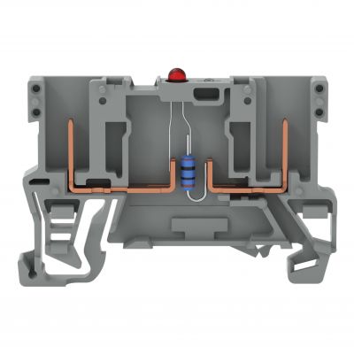 Złączka bazowa X-COM 2-pinowa z LED szara 769-229/281-434 /100szt./ WAGO (769-229/281-434)