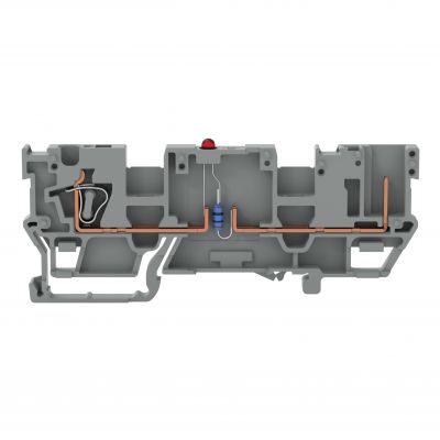 X-COM złączka bazowa 1-przewodowa/1-pinowa z LED szara (769-219/281-413)