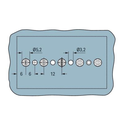Blok zasilający 5-torowy biały nadruk PE-N-L1-L2-L3 862-9615 /200szt./ WAGO (862-9615)
