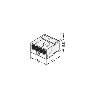 złączka instalacyjna MIKRO 4 x 0,4 - 0,5 mm2 przeźroczysta (243-144)