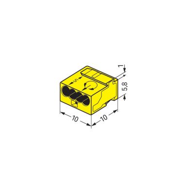 Złączka 4-przewodowa do puszek instalacyjnych MICRO 243-504 /100szt./ WAGO (243-504)