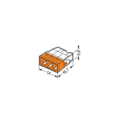 Szybkozłączka 3x 0,5-2,5mm2 transparentna pomarańczowa (2273-203)
