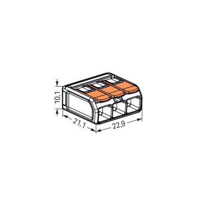 Szybkozłączka 3x0,5-6mm2 transparentna / pomarańczowa 221-613 /30szt./ WAGO (221-613)