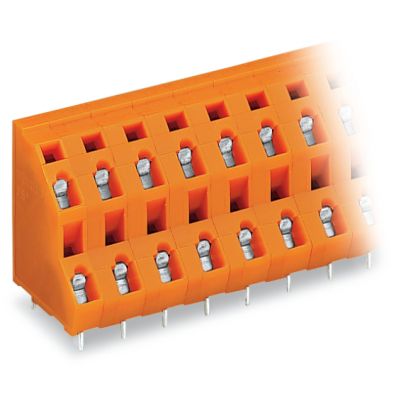 Listwa do płytek drukowanych 2-piętrowa 8-biegunowa pomarańczowa raster 7,62mm 736-608 /28szt./ WAGO (736-608)
