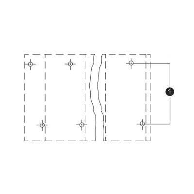Listwa do płytek drukowanych 2-piętrowa 4-biegunowa szara raster 10mm 736-754 /49szt./ WAGO (736-754)