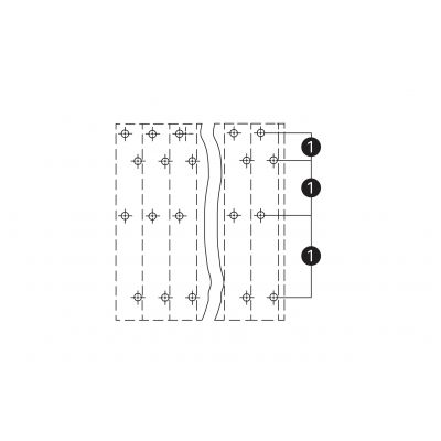 Listwa do płytek drukowanych 4-piętrowa 4x6 biegunowa szara raster 5mm 738-206 /24szt./ WAGO (738-206)