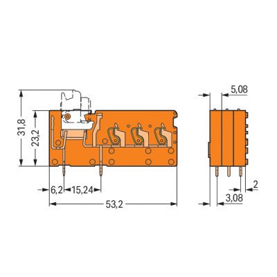 Złączka do płytek drukowanych rozłączalna pomarańczowa raster 5,08mm 742-158 /100szt./ WAGO (742-158)