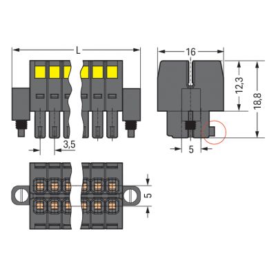 Gniazdo MCS-MINI Classic 10-biegunowe czarne raster 3,5mm 713-1105/107-000 /25szt./ WAGO (713-1105/107-000)