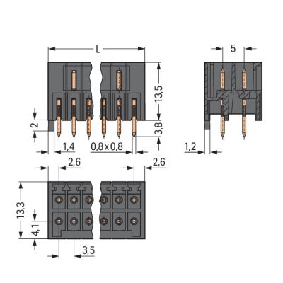 MCS-MIDI wtyk 2-rzędowy 11 x 2-biegunowy raster 3,5 mm (713-1471)