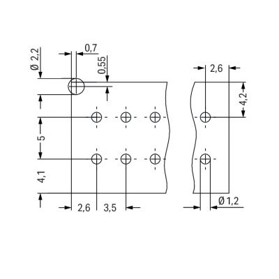 wtyk THT, 2-rzędowy (713-1403/107-000)