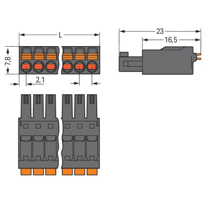 1-przewodowe gniazdo (714-104/000-047)