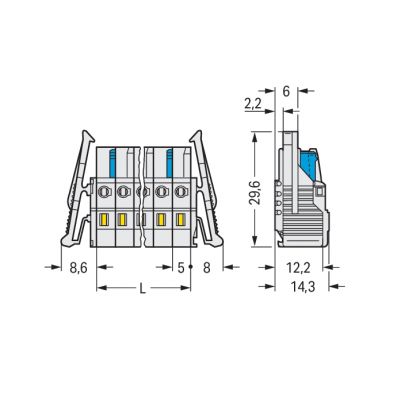 MCS-MIDI Classic gniazdo 3-biegunowe jasnoszare raster 5 mm (721-103/037-000)