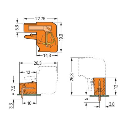 MCS-MIDI Classic gniazdo kątowe 9-biegunowe pomarańczowe raster 5,08 mm (232-409/026-000)