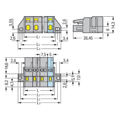 wtyk sprężynowy rast. 7,5mm 2-torowy (231-202/031-000)